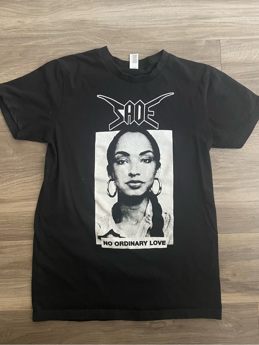 Black Graphic Sade 'No Ordinary Love' Women’s Screen Printed T-Shirt